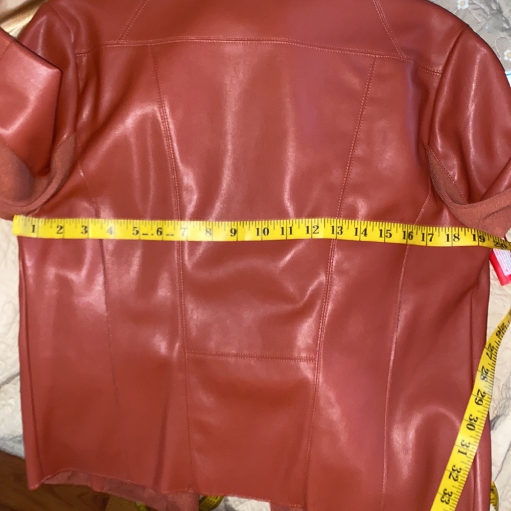 Bagatelle L Faux Leather Jacket, Rust, Like New - Picture 4 of 6